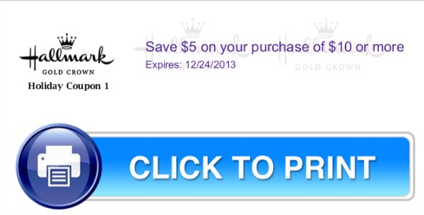 o	Please note: this coupon is valid for purchases for full-priced merchandise at Hallmark Gold Crown Stores only.