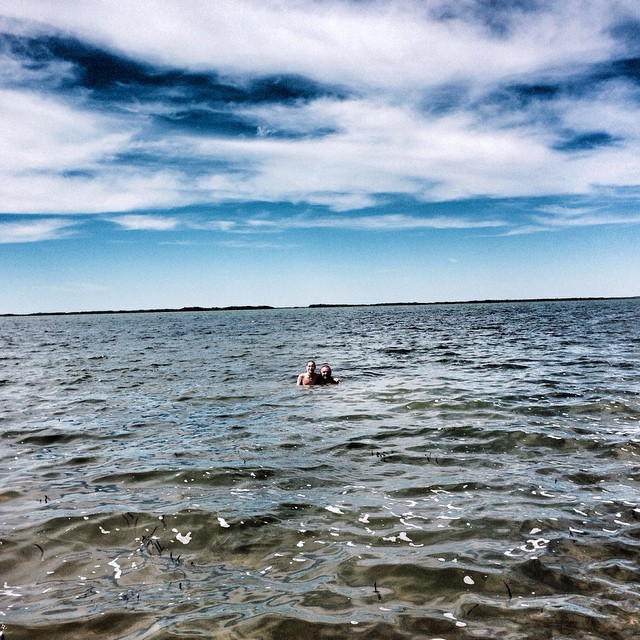 in the water