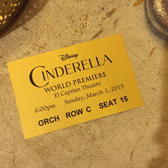 Cinderella Premiere Ticket
